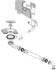 Garniture de vidage 1x3,5" sans vidage automatique trop-plein masqu&eacute; C-overflow&reg; InFino